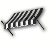 10.38 FT. NEW Orleans Fixed Awning 124.5 in. W X 24 in. H X 16 in. D Acrylic Fabric in Black/White Stripe by Awntech – Model NW21-10KW
