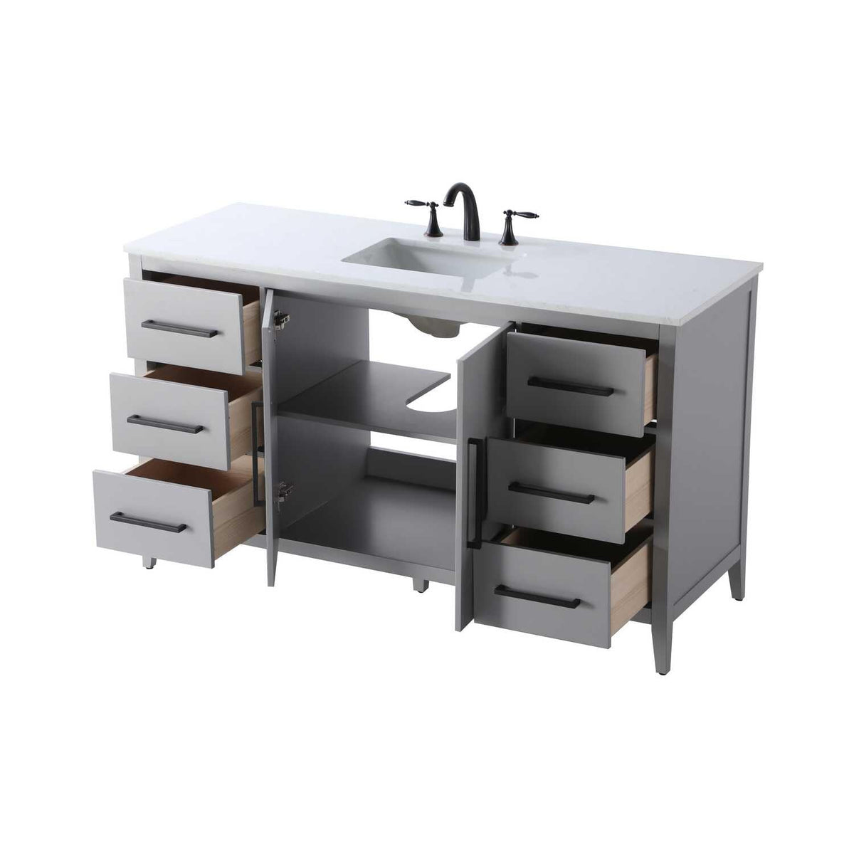 Millie Bathroom Vanity Grey by Lighting Design – Wood, Grey, Model VF29360GR