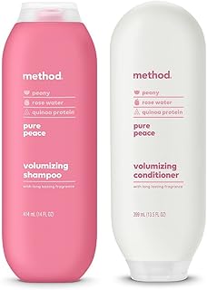 Bundle of Method Volumizing Shampoo, Pure Peace, 14 oz (Pack of 1) + Method Volumizing Conditioner, Pure Peace, 13.5 oz (Pack of 1), Paraben and Sulfate Free
