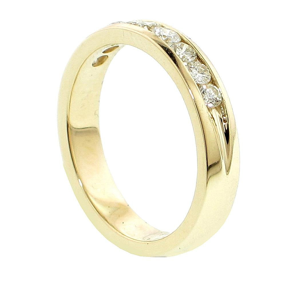 0.75 CT Channel Set Anniversary Round Diamond Wedding Band in 14k Yellow Gold - Size 10. by VIP Jewelry Art – Yellow Gold, Yellow,Gold, Model WB105YVIP