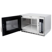 Medium Duty Stainless Steel Commercial Microwave with Push Button Controls - 120V by AMANA – 1.2 cubic_feet, Stainless Steel, Gray, Model RFS12TS