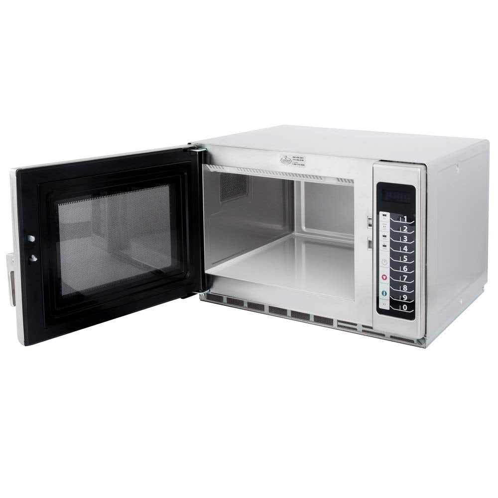 Medium Duty Stainless Steel Commercial Microwave with Push Button Controls - 120V by AMANA – 1.2 cubic_feet, Stainless Steel, Gray, Model RFS12TS