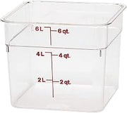 Food Storage Container - Classic Series Square - 6 QT (Quart) - Commercial Grade for Food Prep (Clear) by Cambro – 6 QT, 5.7 liters, Polycarbonate (PC), Clear, Pack of 6