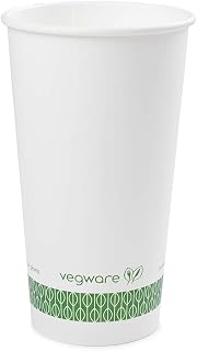 Vegware Plant-Based Compostable 20oz White Hot Cup, 89-Series (Case of 1000)