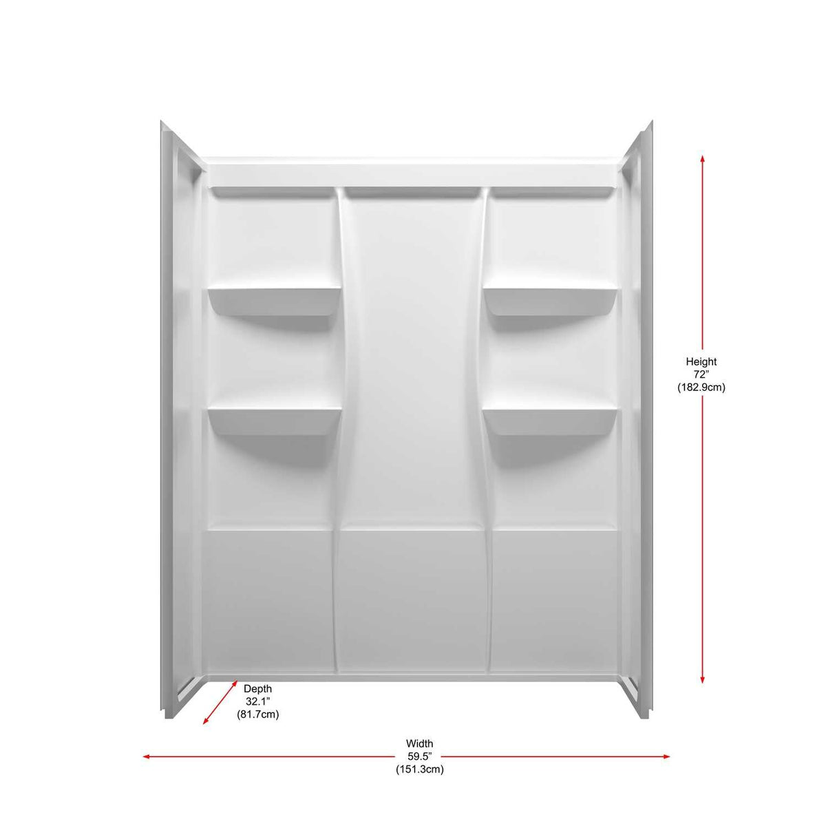 Sterling Shower Wall Surround White by Lighting Design – Acrylic, White, Model SW1016032GW
