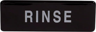 Winware Information Sign, "Rinse", 3" x 9", Black | Bold lettering, Great for Facility Signage, Staff Areas, Restrooms and Compliance Notices