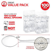 Stock Your Home Mini Spoon / Clear / 100 Dessert Spoons