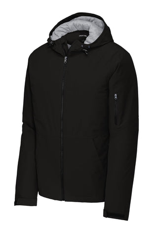 Unisex Waterproof Insulated Jacket by SPORT-TEK – 4X-Large, Polyester Blend, Black, Model JST56