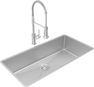 Elkay Crosstown 18 Gauge Stainless Steel 36-1/2" x 18-1/2" x 9" Single Bowl Undermount Sink & Faucet Kit with Drain