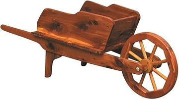 American Furniture Classics Rustic Cedar Decorative Wheelbarrow Planter – Amish Handcrafted, Solid Eastern Red Cedar, Country Farmhouse Raised Planter for Flowers