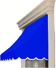 AWNTECH 10.38 FT. Nantucket Fixed Awning 124.5 in. W X 31 in. H X 24 in. D Acrylic Fabric in Bright Blue NN22-10BB