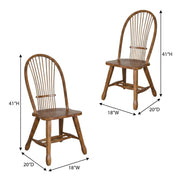 Oak Veneer Sheaf-Back Side Chairs Set of by Starlight Canyon Home – Solid + Manufactured Wood, Brown, Pack of 2
