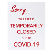 Sorry This Area is Temporarily Closed Floor Sign - 22" W x 28" H by HUBERT – 22x28 inches, Plastic, White, Model KP-C-AREA CLOSE