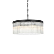 Harlow Six Light Chandelier Black by Lighting Design – Iron, Black, Model 1070D24BK