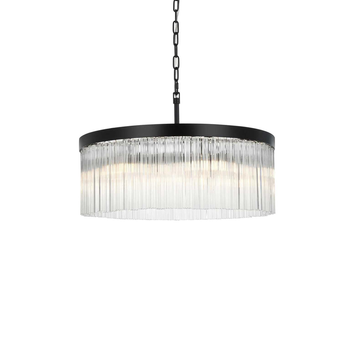 Harlow Six Light Chandelier Black by Lighting Design – Iron, Black, Model 1070D24BK