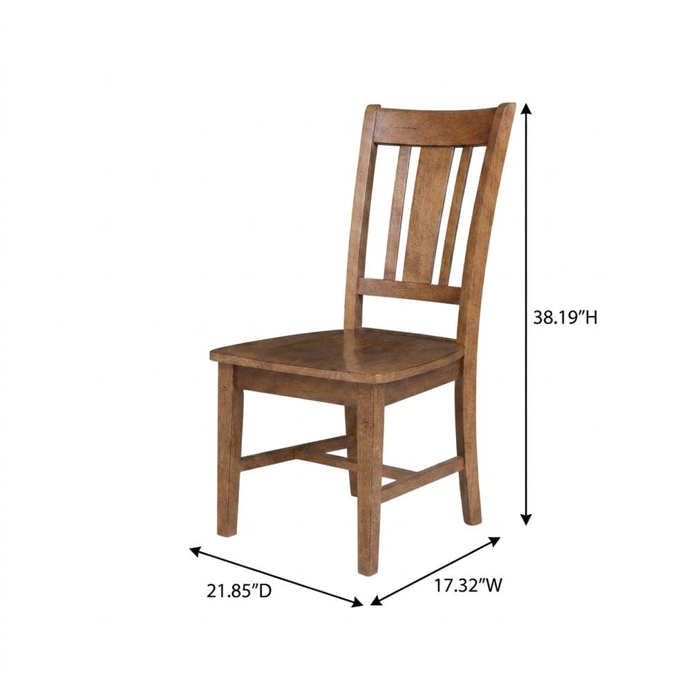 Hardwood Dining Chair with Distressed-Finish Splatback by Furnifact – Wood, Distressed Oak