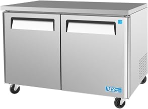 Turbo Air MUR48 12 cu. ft. M3 Series Undercounter Refrigerator with Efficient Refrigeration System Hot Gas Condensate System High Density PU Insulation and PE Coated Adjustable Shelves: Stainless
