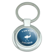 I Am Not Emused Emu Amused Funny Humor Keychain Classy Round Chrome Plated Metal by GRAPHICS & MORE – One Size, Metal, Chrome, Model K.ROUND.QQBCRLCTC.Z003249_8