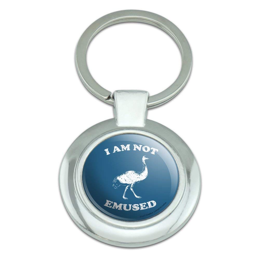 I Am Not Emused Emu Amused Funny Humor Keychain Classy Round Chrome Plated Metal by GRAPHICS & MORE – One Size, Metal, Chrome, Model K.ROUND.QQBCRLCTC.Z003249_8