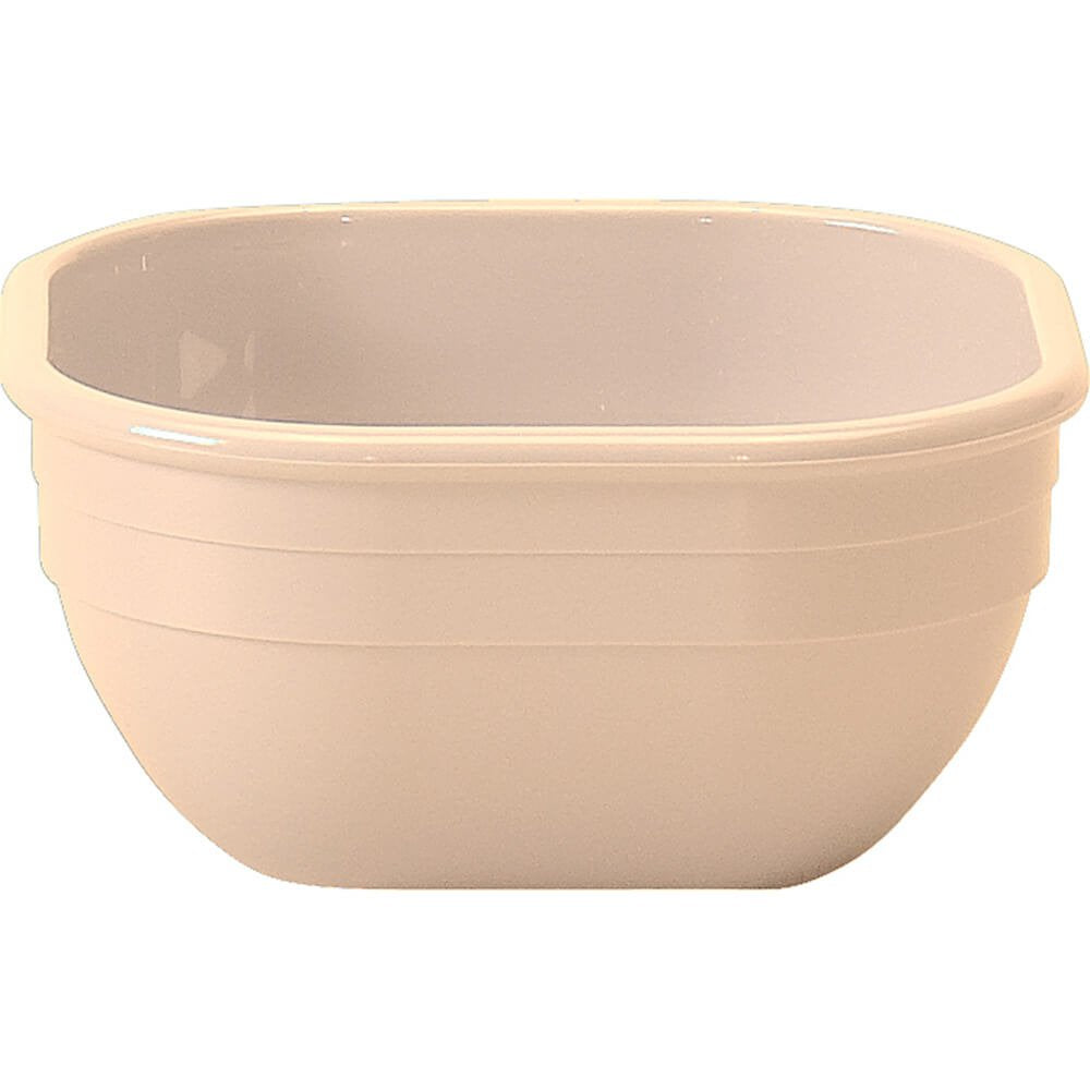 (10CW133) 4" Square Polycarbonate Bowl - Camwear® [Case of 48] by Cambro – 9.4-Ounce, 9.4 ounces, Polycarbonate, Beige, Model 10CW-133