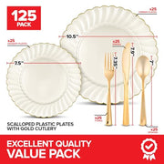 Stock Your Home 5 / 5 Pack / Ivory Plates