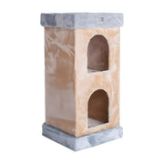 Pressed Wood Cat House with Sisal Scratching Carpet by Bison Pets – Engineered Wood, Beige