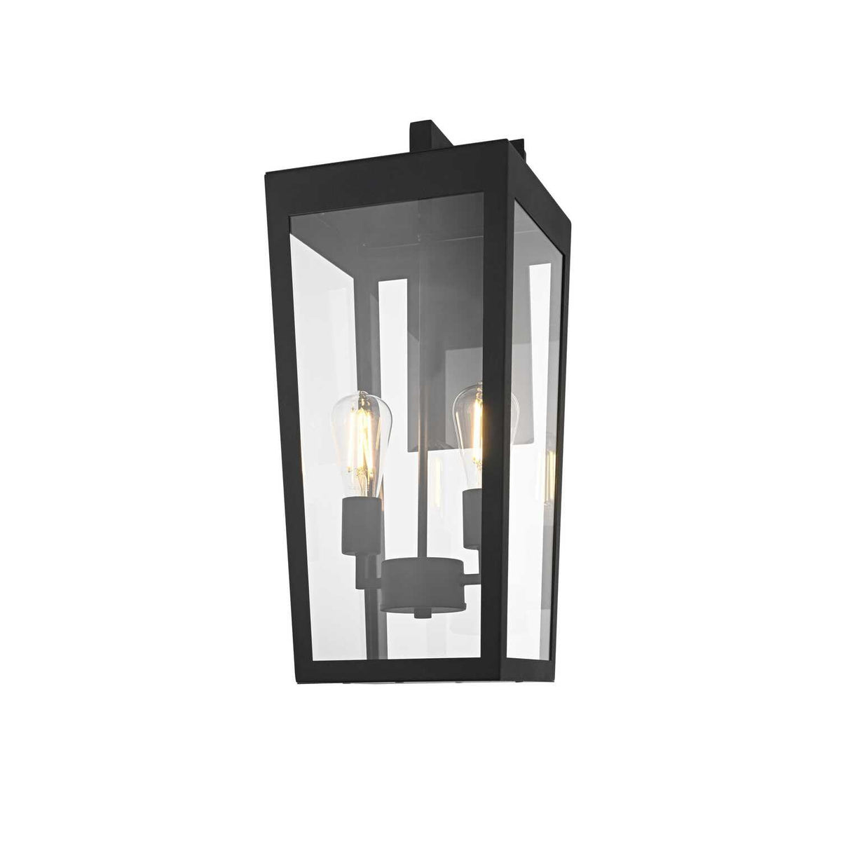 William Two Light Outdoor Wall Sconce Black by Lighting Design – Iron, Black