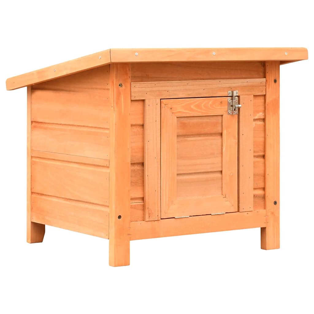 Cat House Solid Pine & Fir Wood 19.7"x18.1"x17. by vidaXL – Medium, Fir Wood, Brown, Model 170640