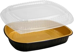 Handi Foil Medium Gourmet To Go Entree Pan with Dome Lid - 50 per case.