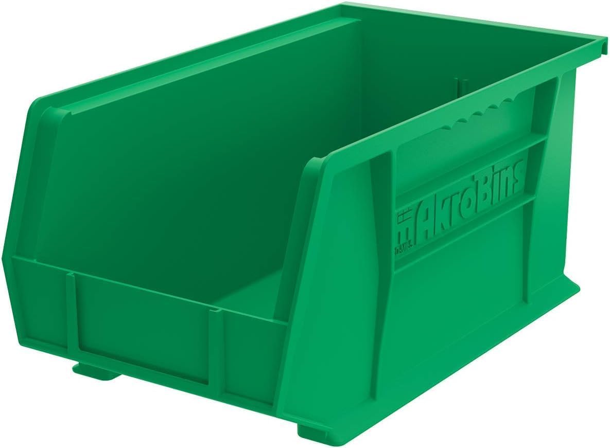 Akro-Mils Green / Containers / 15-Inch x 8-Inch x 7-Inch, 12-Pack Bucket Organizers