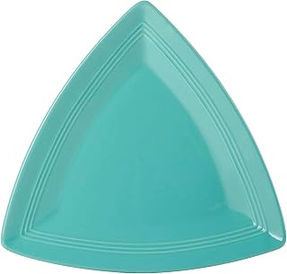 Tuxton Concentrix Island Blue Solid Color 12-1/2-Inch Triangle Plate, Case of 6, Blue/Turquoise; Scratch Resistant; Chip Resistant; Lead & Cadmium Free; Dishwasher, Microwave, Oven Safe