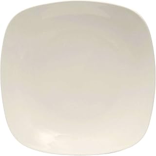 Tuxton China AMU-500 Plate, 11-1/8", Square, Rolled Edge, Microwave and Dishwasher Safe, Oven Proof, Fully Vitrified, Ceramic, AlumaTux, Specialty, Pearl White, Pack of 12