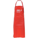 Locknane Bib Apron with Meat Department Imprint Red Vinyl - 39"L x 31"W by LOCKNANE MANUFACTURING INC – One Size, Plastic, Red, Model 10-APR-H-RE/STD