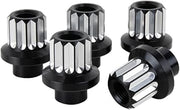 Billet Specialties BSPLNRMS122050 0.5-20 x 0.5 in. Aluminum Race Lug Nuts, Black Anodized - Pack of 5