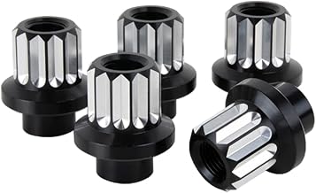 Billet Specialties BSPLNRMS122050 0.5-20 x 0.5 in. Aluminum Race Lug Nuts, Black Anodized - Pack of 5