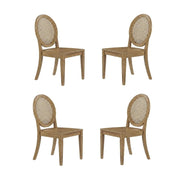 Brown 4-Piece Cane-Back Dining Chair Set by Furnifact – Rubberwood 95.00%,Paper Rattan 5.00%, Brown, Pack of 4