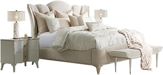 Michael Amini Riley Beige 7-Piece Queen Comforter Set with 100% Polyester Face and Cotton-Polyester Back, Soft Hypoallergenic Bedding for Cozy Bedroom Decor