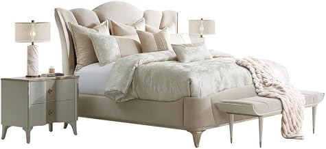 Michael Amini Riley Beige 7-Piece Queen Comforter Set with 100% Polyester Face and Cotton-Polyester Back, Soft Hypoallergenic Bedding for Cozy Bedroom Decor