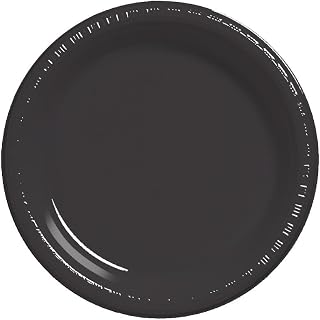 Creative Converting Touch of Color 50 Count Plastic Dinner Plates, Black Velvet