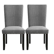 Doxon Light Grey Upholstered Side Chair Set of by Starlight Canyon Home – Flannelette, Solid Wood, Wood Veneer, Engineered Wood, Grey, Pack of 2