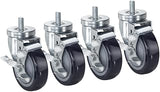28-144S Krowne Threaded Stem Caster, 1/2" 13 Threaded stem Caster, 4" Locking Wheels (Set of 4)‌‌‌‌‍‌‌‍‌‌‌‌‍‌‌‌‌‍‌‌‍‌‌‌‌‍‌‌‌‍‌‌‌‍‌‌‍‌‌‌‍‌‌‌‌‍‌‌‌‍‌‌‌