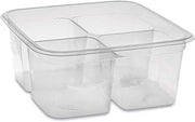 Pactiv Evergreen EarthChoice Square Recycled Bowl,4-Compartment, 32 oz, 6.13 x 6.13 x 2.61, Clear, Plastic, 360/Carton