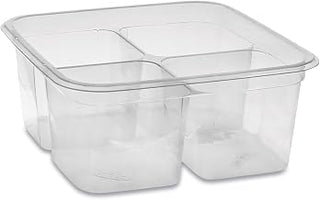 Pactiv Evergreen EarthChoice Square Recycled Bowl,4-Compartment, 32 oz, 6.13 x 6.13 x 2.61, Clear, Plastic, 360/Carton