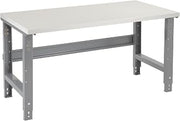 Global Industrial 72" W X 30" D Plastic Laminate Square Edge Workbench - 1-5/8" Top - Adjustable Height - Gray