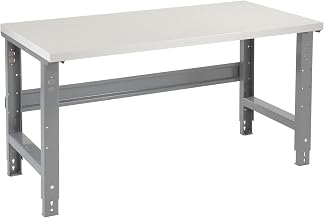Global Industrial 72" W X 30" D Plastic Laminate Square Edge Workbench - 1-5/8" Top - Adjustable Height - Gray
