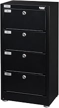 Datum Argos Pistol Safe, 4 Tier, 12"W x 8"D x 23"H, 8 Pistol Cap. Key Lock, Gray