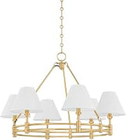 Hudson Valley Lighting MDS1800-AGB Howard - 6 Light Chandelier - 23 Inches Tall and 32.75 Inches Wide - Aged Brass