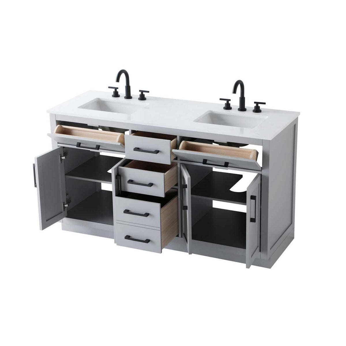 Alden Bathroom Vanity Grey by Lighting Design – Wood, Grey, Model VF29760DGR