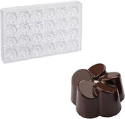 Martellato MA1050 Clear Polycarbonate Chocolate Mold with 24 Flower Cavities 30mm x 31mm x 18mm High