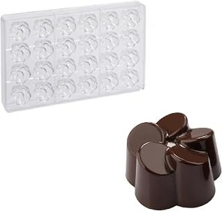 Martellato MA1050 Clear Polycarbonate Chocolate Mold with 24 Flower Cavities 30mm x 31mm x 18mm High